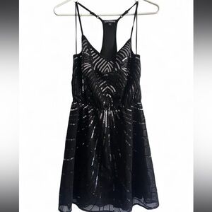 Express Black Sequin Strappy Top